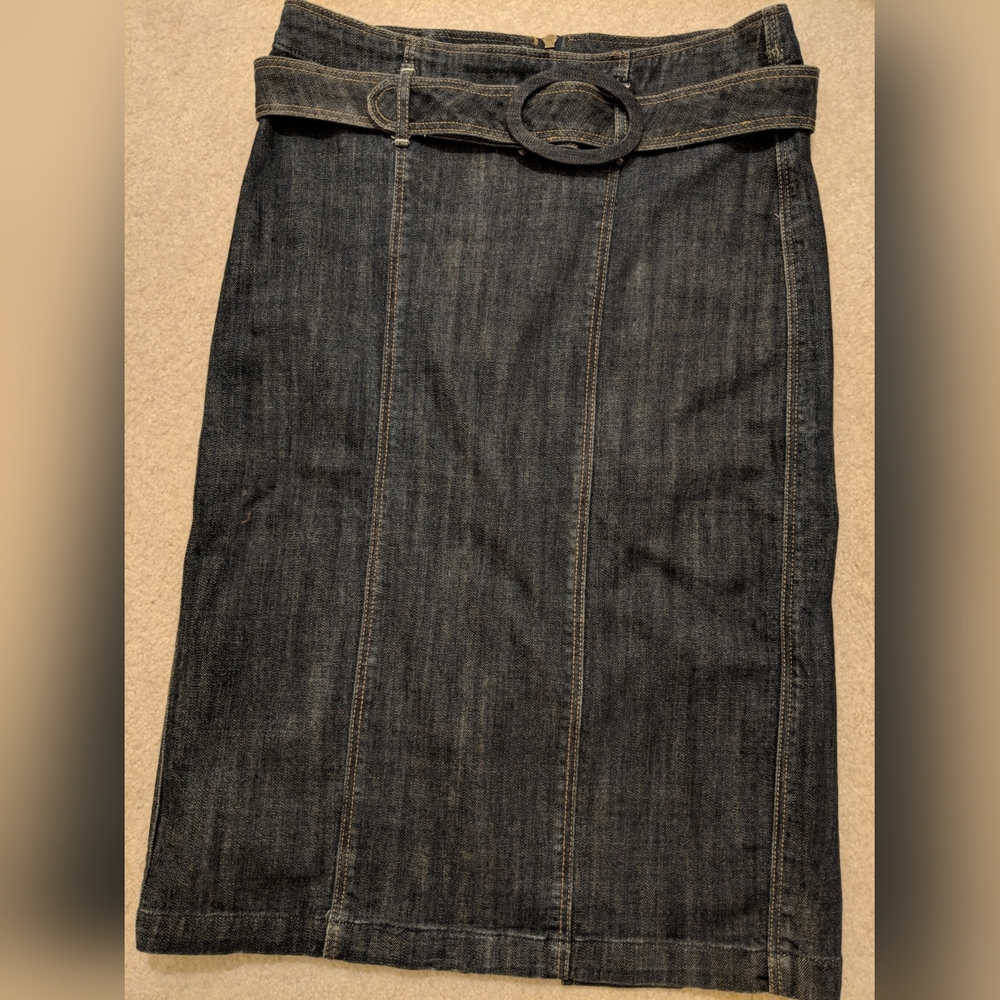 Elegant Dark Denim Pencil Skirt